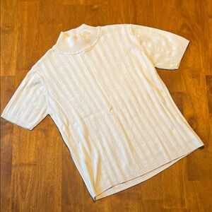 Vintage Studio G Silk Blend Mock Neck Tee Size Medium